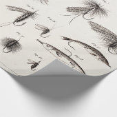 はえの魚釣りを曲げるヴィンテージの19世紀は古いホックを飛ばします ラッピングペーパー (角)