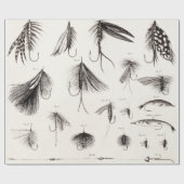 はえの魚釣りを曲げるヴィンテージの19世紀は古いホックを飛ばします ラッピングペーパー (フラット)