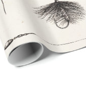 はえの魚釣りを曲げるヴィンテージの19世紀は古いホックを飛ばします ラッピングペーパー (ロールコーナー)