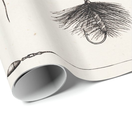 はえの魚釣りを曲げるヴィンテージの19世紀は古いホックを飛ばします ラッピングペーパー (ロールコーナー)