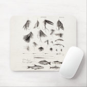 はえの魚釣りを曲げるヴィンテージの19世紀は魅惑の魅惑を飛ばします マウスパッド (マウス)