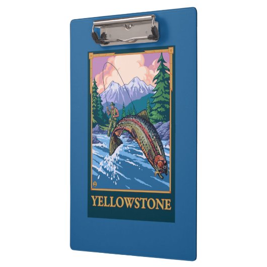 はえの魚釣り場面-イエローストーン国立公園 クリップボード (左)