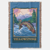 はえの魚釣り場面-イエローストーン国立公園 スローブランケット (正面縦)