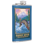 はえの魚釣り場面-サンディの川、オレゴン フラスク (右)