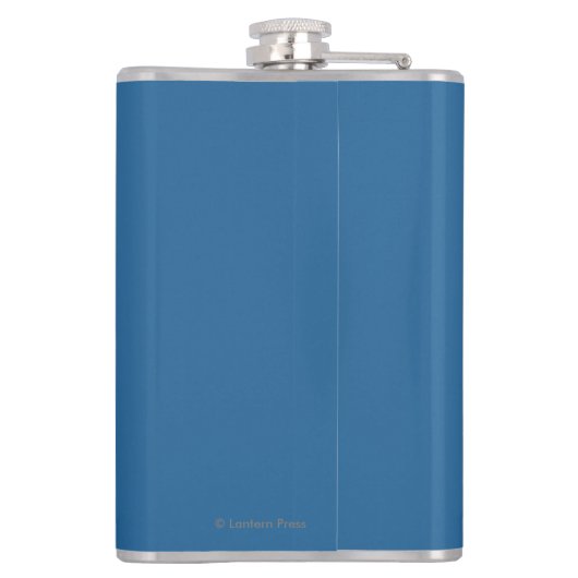 はえの魚釣り場面-サンディの川、オレゴン フラスク (裏面)