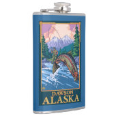 はえの魚釣り場面-ドーソン、アラスカ フラスク (右)