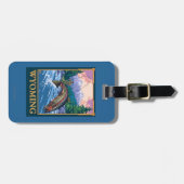 はえの魚釣り場面-ワイオミング ラゲッジタグ (正面横)