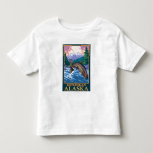はえの魚釣り場面- Ketchikan、アラスカ トドラーTシャツ