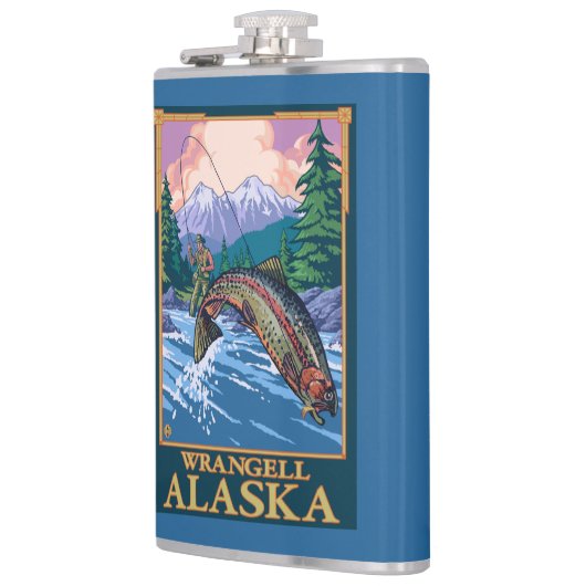 はえの魚釣り場面- Wrangell、アラスカ フラスク (左)