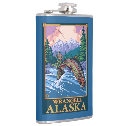 はえの魚釣り場面- Wrangell、アラスカ フラスク (右)