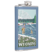 はえのFishermanWyomingVintage旅行ポスター フラスク (右)
