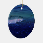 はえを取っているニジマス セラミックオーナメント (右)