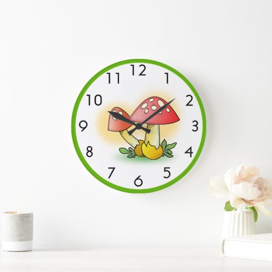 はえテングタケ属Muscariaはパーソナライズ急速に広まります ラージ壁時計 (ホーム)