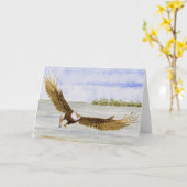 「はえ魚釣り禿げたEagle カード (黄色い花)