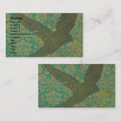 はえ、ヴィンテージの壁紙のデジタル芸術の鳥 名刺 (正面/裏面)