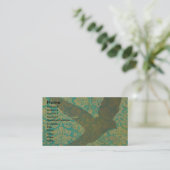 はえ、ヴィンテージの壁紙のデジタル芸術の鳥 名刺 (スタンド正面)