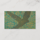 はえ、ヴィンテージの壁紙のデジタル芸術の鳥 名刺 (裏面)