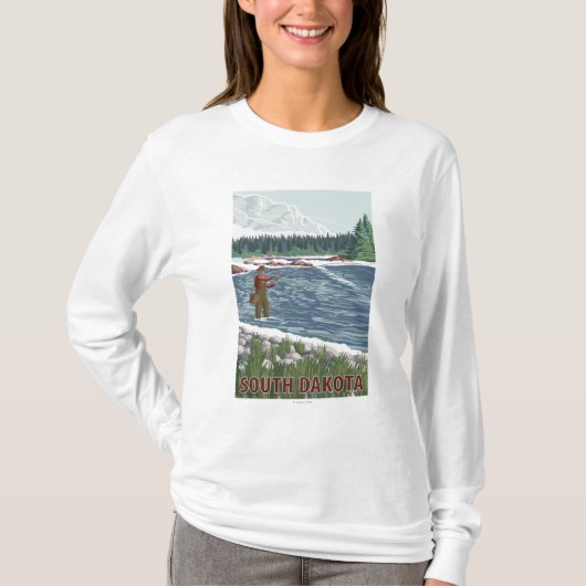 はえFishermanSouthダコタ Tシャツ (正面)