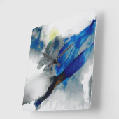 はかない-青及び灰色 スクエア壁時計 (傾斜)