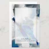 はかない-青及び灰色 便箋 (正面/裏面)