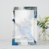 はかない-青及び灰色 便箋 (スタンド正面)