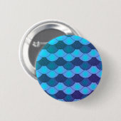 はかりで測られる人魚-青い白熱 缶バッジ (正面&裏面)