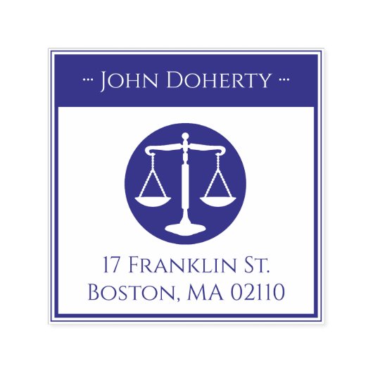 はかりで測正義記号 |差出人住所自己インク セルフインキングスタンプ (デザイン)