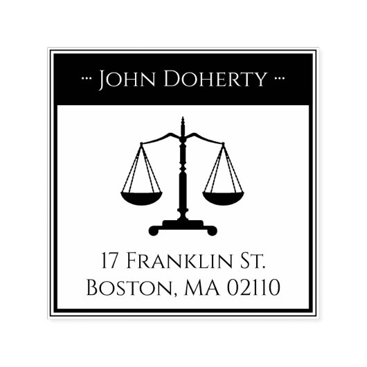 はかりで測正義記号 |差出人住所 セルフインキングスタンプ (デザイン)