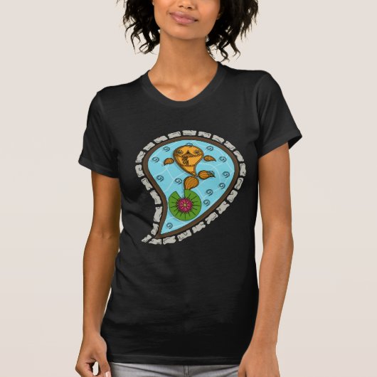 はかりの女性のダークシャツ Tシャツ (正面)