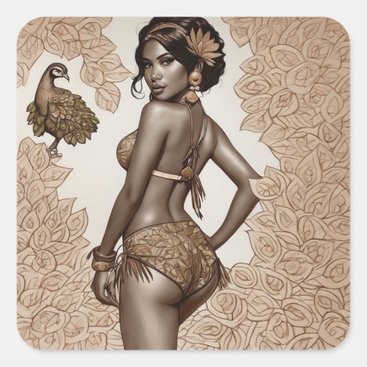 はかわいらしよかわいらしり スクエアシール (正面)