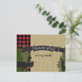 はがきありがとうございますノーツランバージャック格子柄ベビー ポストカード (スタンド正面)