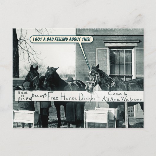 はがきおもしろい – 馬ディナー ポストカード (正面)