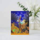 はがきお祝いショーガールインブルー ポストカード (スタンド正面)