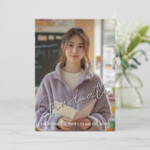 はがきに対する卒業パーティーの招待 招待状 (スタンド正面)