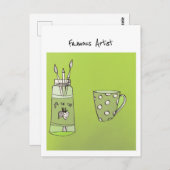 はがきに描かれた子供のアートワーク ポストカード (正面/裏面)