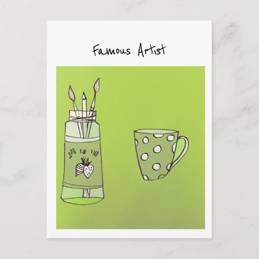 はがきに描かれた子供のアートワーク ポストカード (正面)