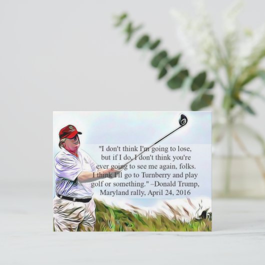 はがきのおみやげをトランプさんが言うバカなこと ポストカード (スタンド正面)