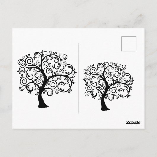 はがきのデザインされた木 ポストカード (裏面)