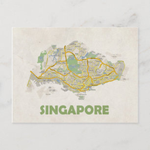 はがきの地図♥シンガポール ポストカード