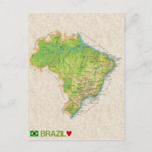 はがきの地図♥ブラジル ポストカード
