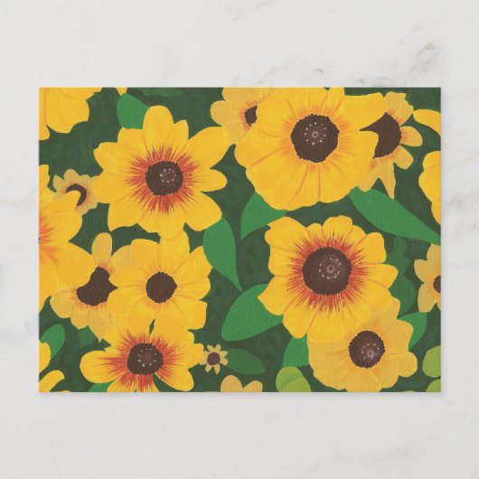 はがきの黄色のひまわり絵を描のパッチ ポストカード (正面)