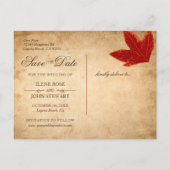 はがきを保存する |素朴秋結婚の 案内ポストカード (裏面)