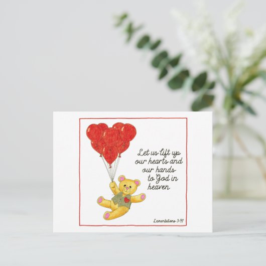 はがきを持ち上げよう感動的 ポストカード (スタンド正面)