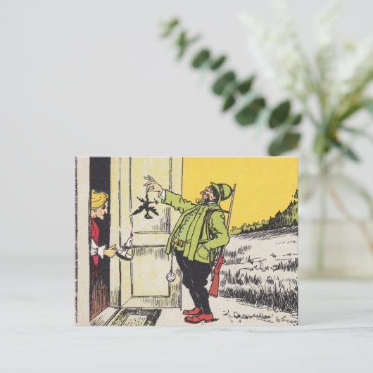 はがきアンティーク再紹介鳥狩人妻 ポストカード (スタンド正面)