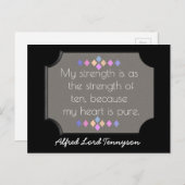 はがきアート – 私のハートは純粋である – Tennyson引用文 ポストカード (正面/裏面)