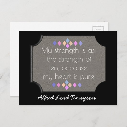 はがきアート – 私のハートは純粋である – Tennyson引用文 ポストカード (正面/裏面)