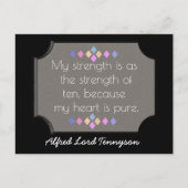 はがきアート – 私のハートは純粋である – Tennyson引用文 ポストカード (正面)