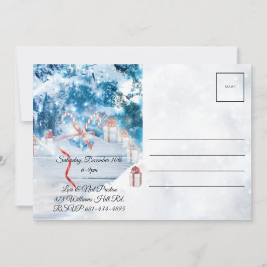 はがきエレガントスタイルクリスマスデザインパーティー 招待状 (裏面)