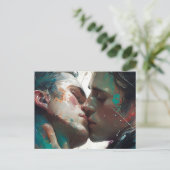 はがきキスをする ポストカード (スタンド正面)