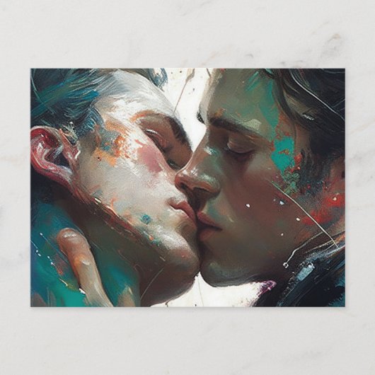 はがきキスをする ポストカード (正面)